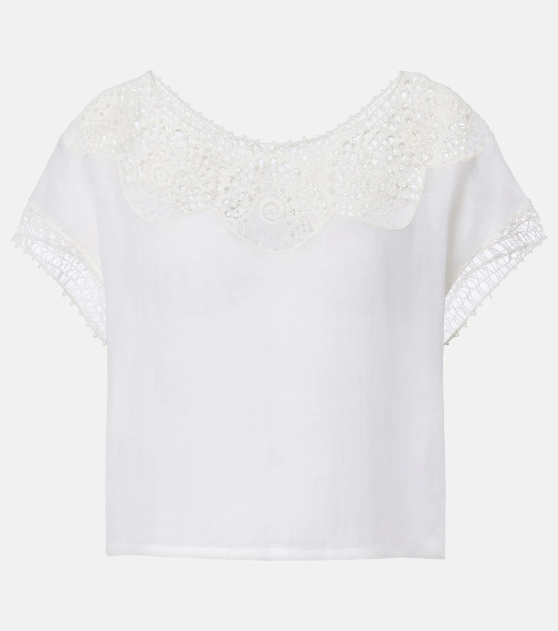 Nili Lotan - Caila crochet-trimmed ramie top