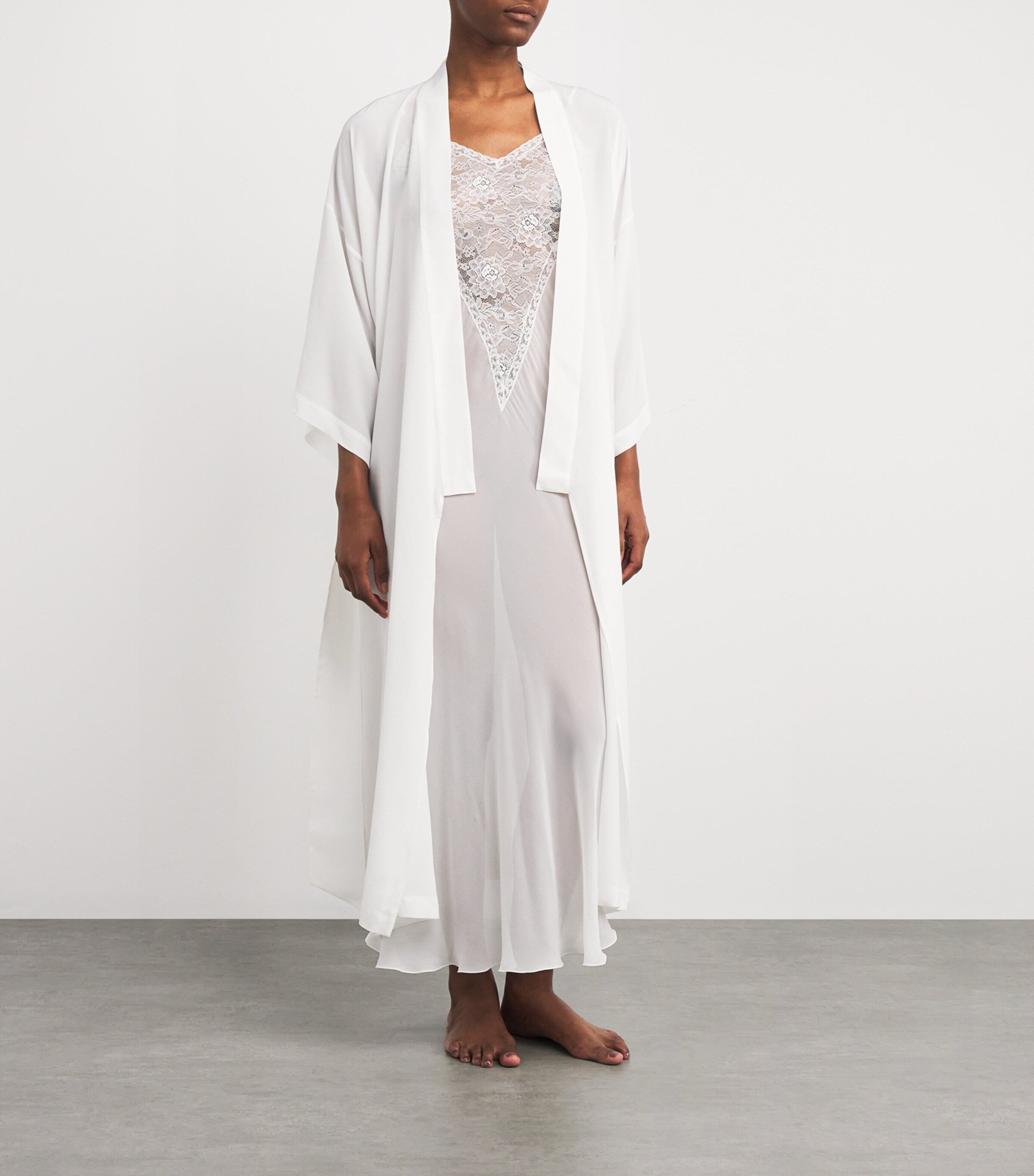 Silk Queenie Long Robe IVORY