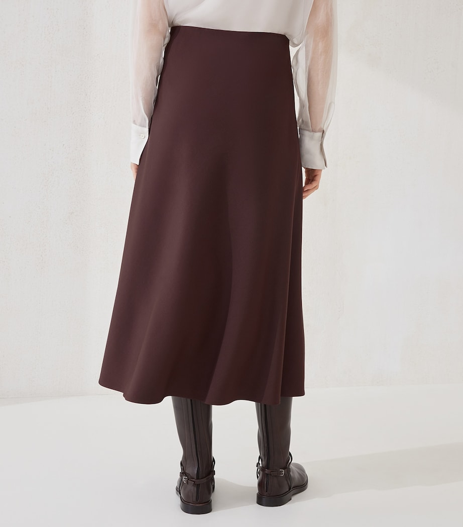Virgin Wool-Blend Twill Flute Skirt Skirt