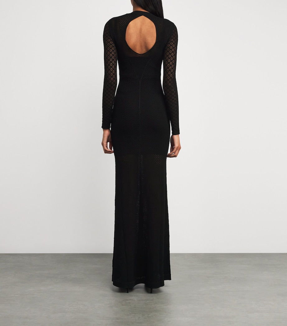 Black Knitted Florie Maxi Dress