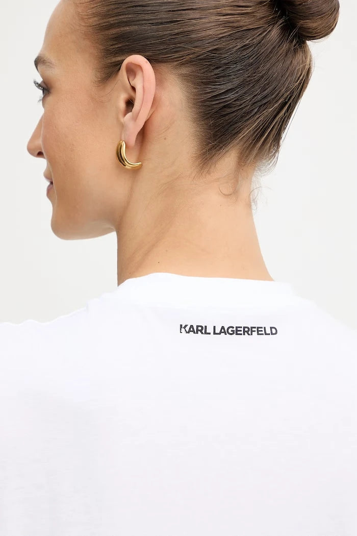 Karl Lagerfeld kadın pamuklu IKON tişört