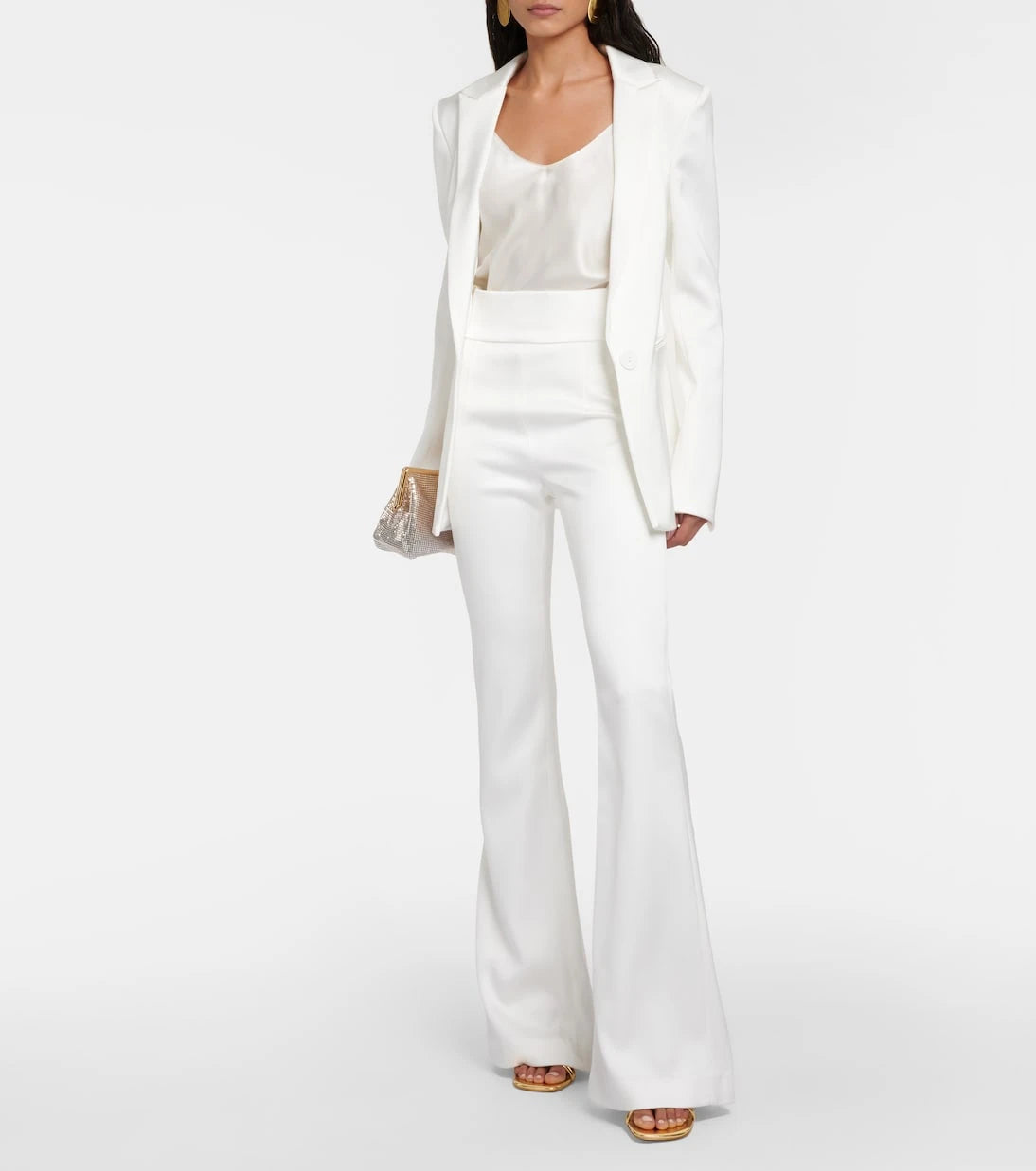 Galvan - Bridal Sculpted satin flared pants