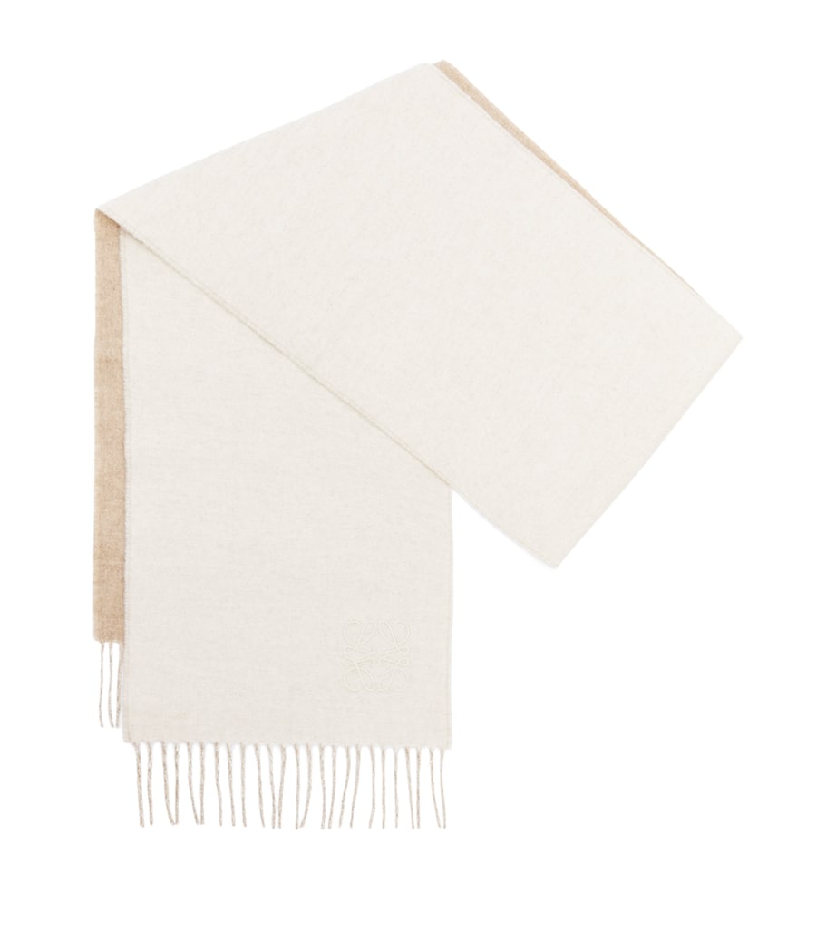 LOEWE White Bicolour Anagram Scarf
