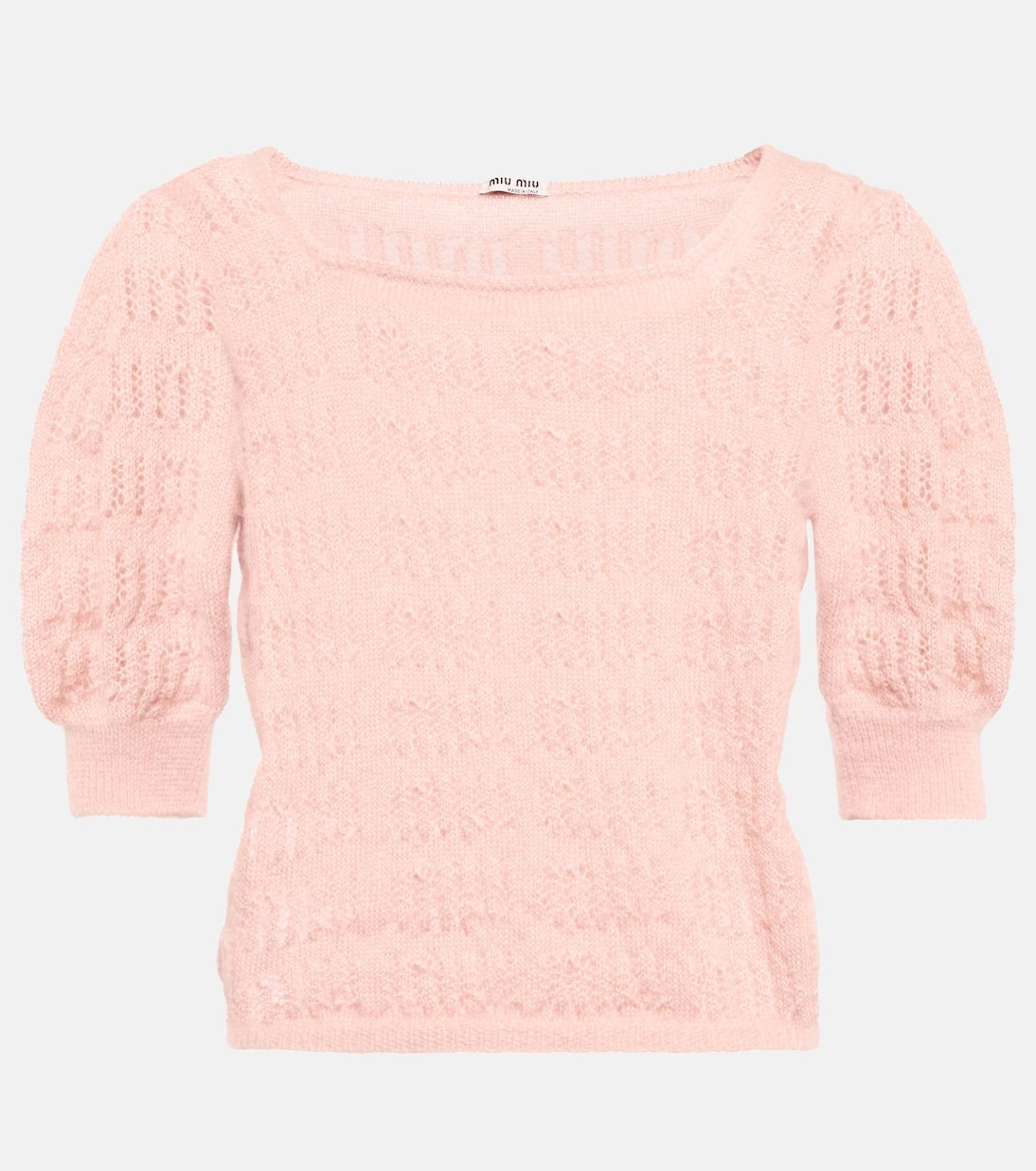 Miu Miu - Pointelle knit mohair-blend top
