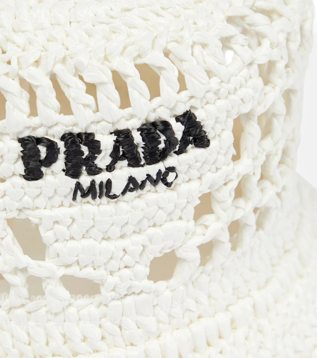 Prada - Raffia-effect bucket hat