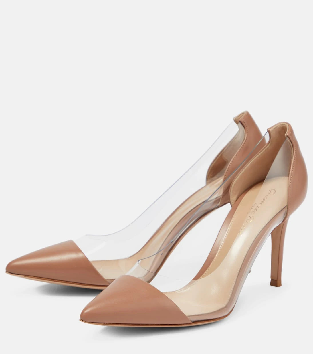 Gianvito Rossi - حذاء "Plexi 85" بكعب عالٍ من الجلد والـ PVC