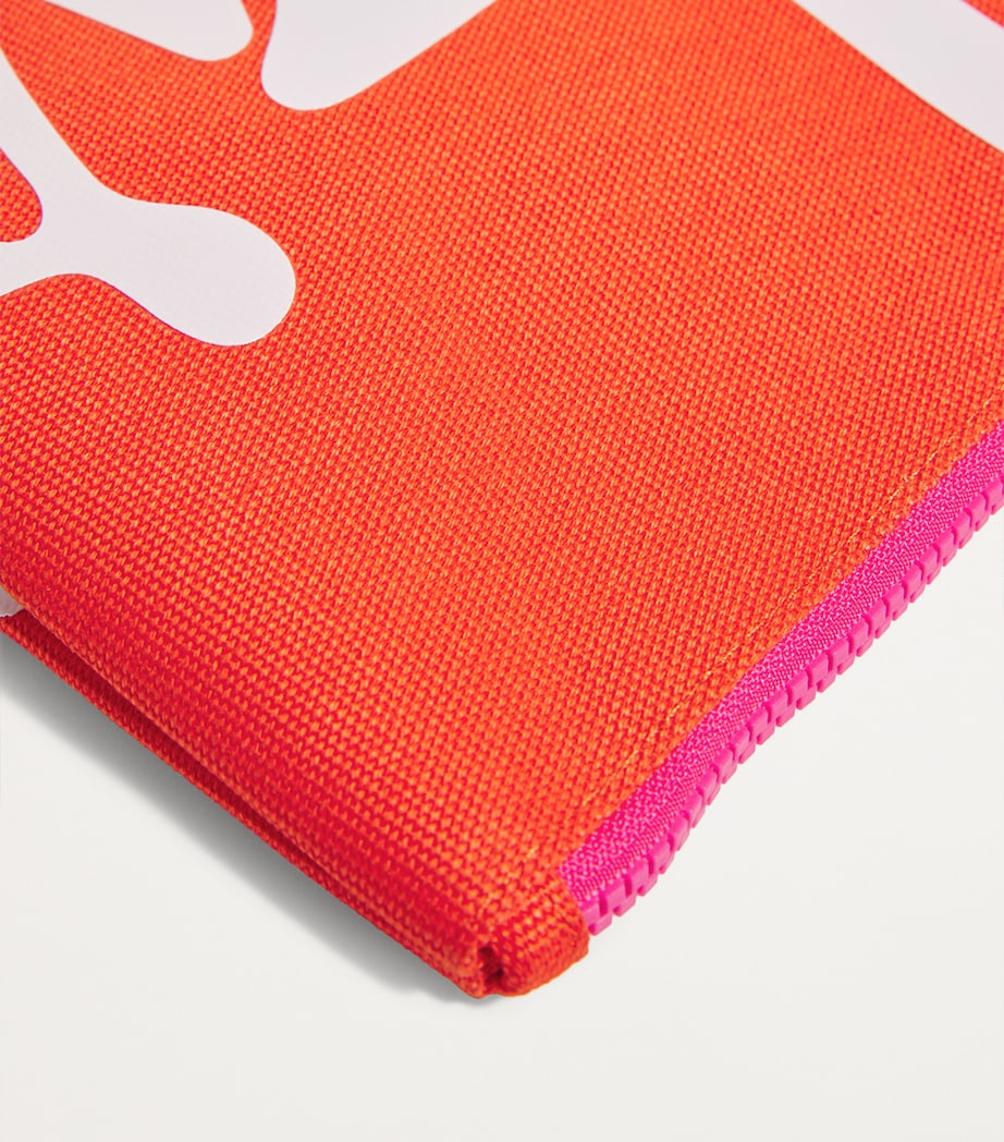 Orange Medium Cotton Logo Pouch