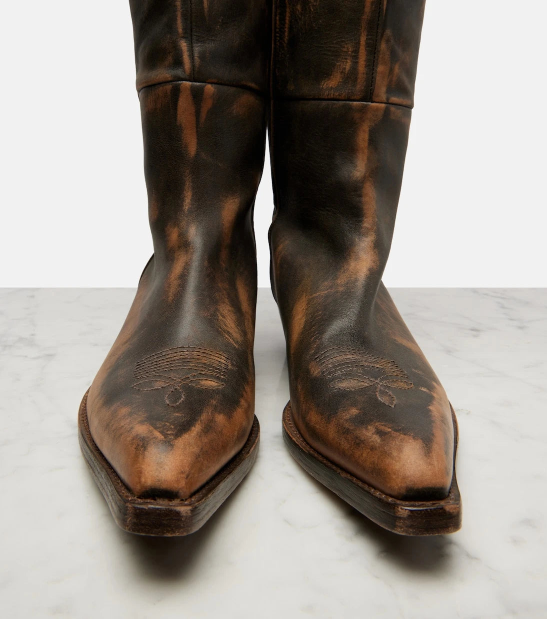 Khaite - Clive 35 leather over-the-knee boots