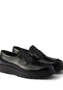 Brushed Leather Flatform Loafers