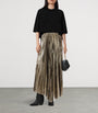 Brown Pleated Jax Maxi Skirt