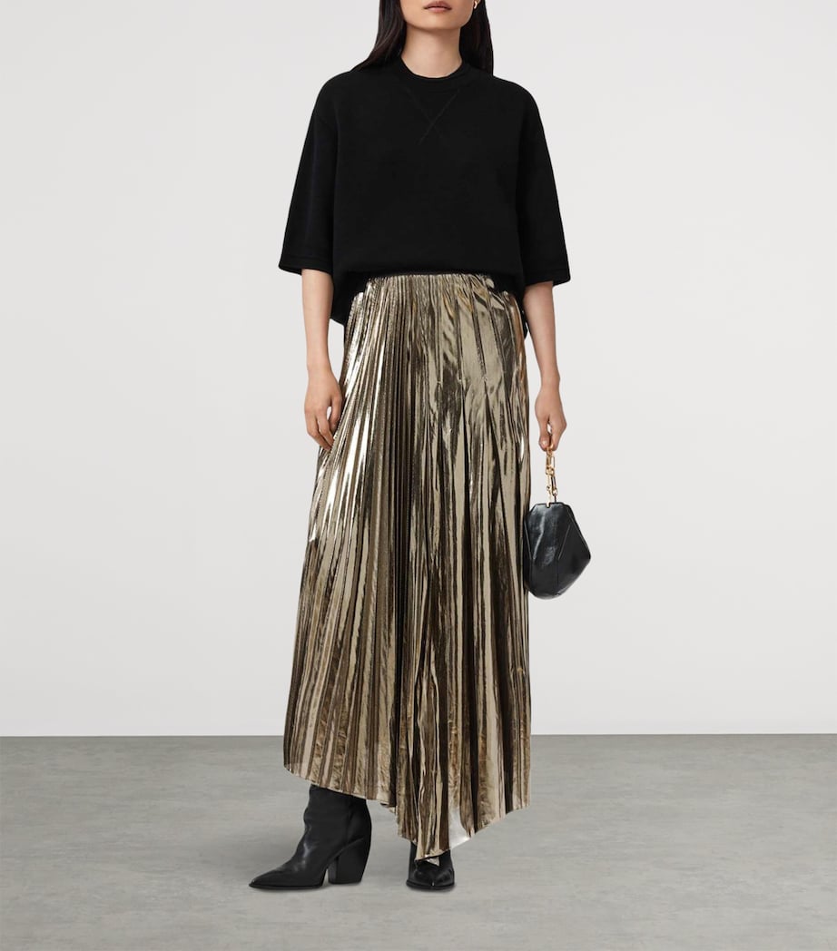 Brown Pleated Jax Maxi Skirt