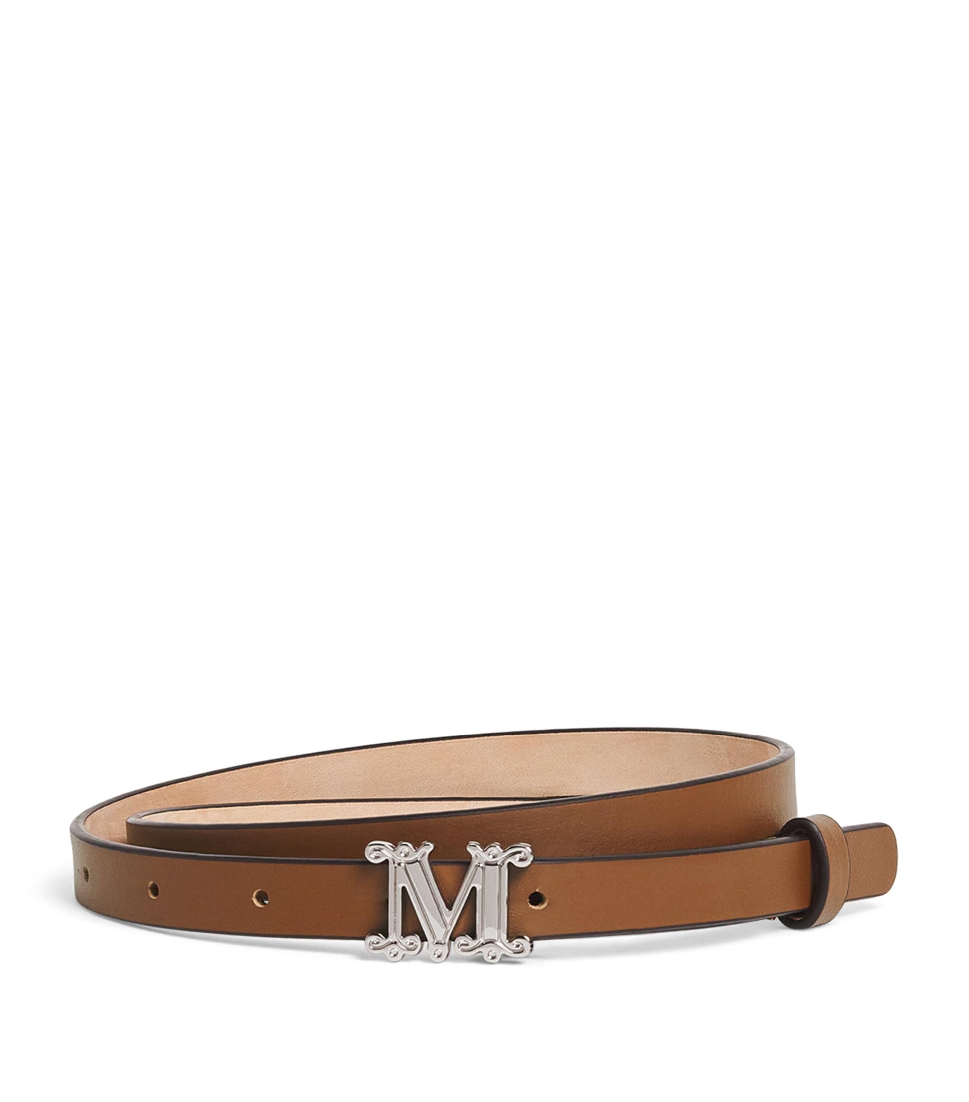 Max Mara Red Leather Monogram Belt