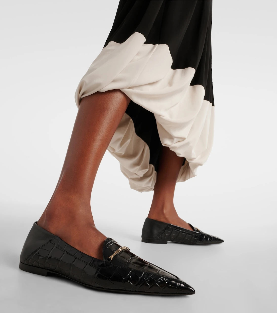 Victoria Beckham - Morsetto croc-effect leather loafers