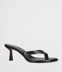 Black Leather Daphne Heeled Sandals 75