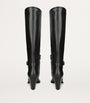 Valentino Garavani Black Leather VLogo Knee-High Boots 75