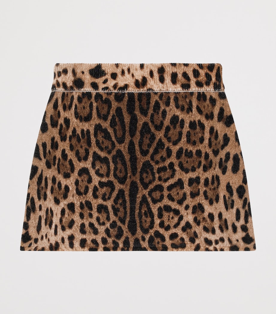 Dolce & Gabbana Kids Virgin Wool Leopard Print Skirt (8-12+ Years)