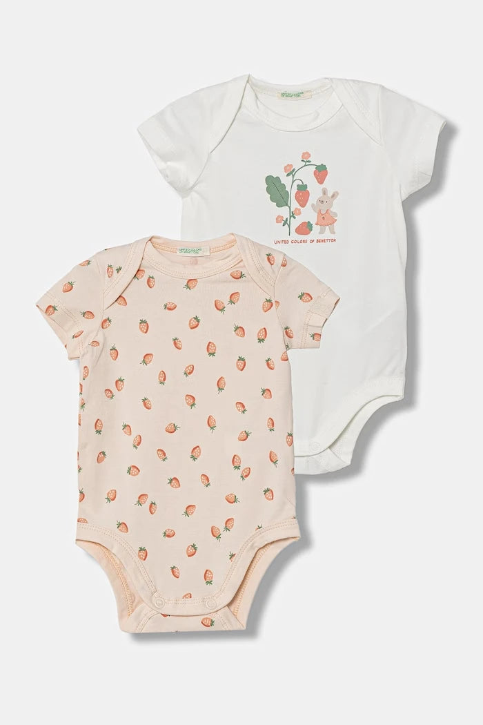 United Colors of Benetton bebek body pamuklu elastanlı 2'li
