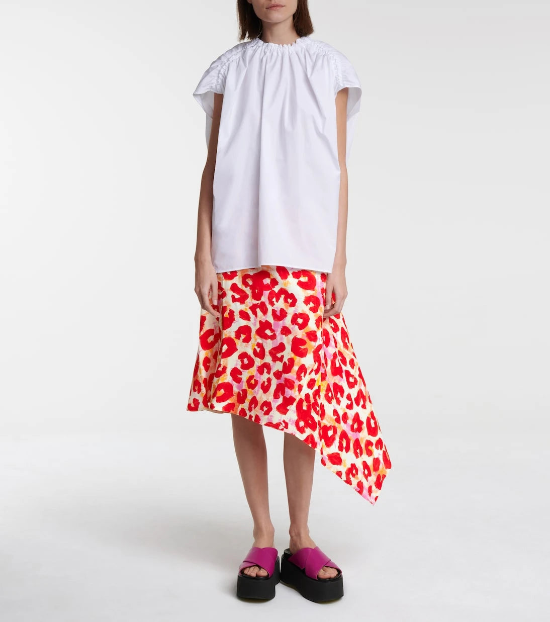 Marni - Leopard-print sablé midi skirt