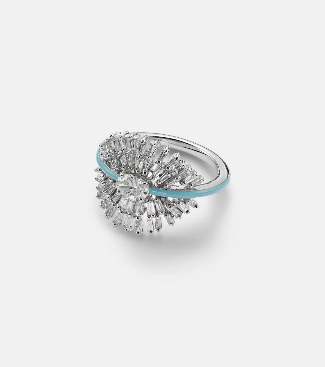 Kamyen - 18kt white gold pinky ring with diamonds