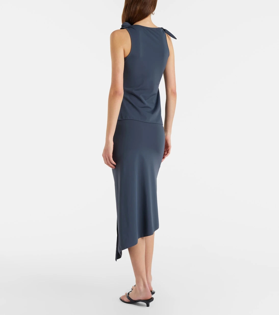 Coperni - Floral-appliqué jersey midi skirt