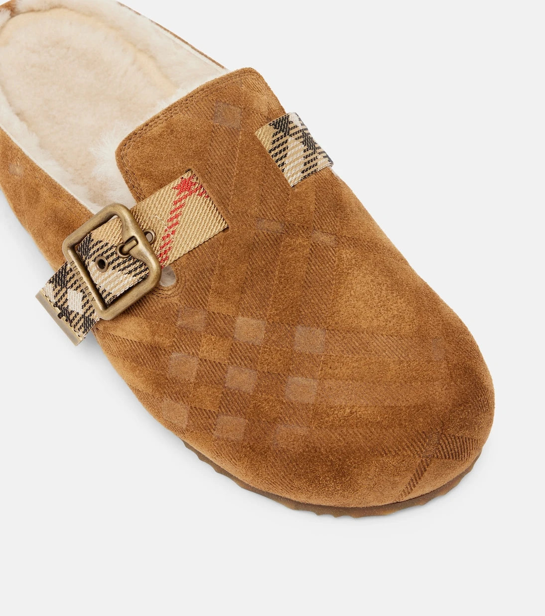 Burberry - Urchin shearling-lined suede clogs
