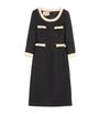Valentino Black Virgin Wool-Silk Midi Dress