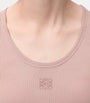LOEWE Pink Silk-Blend Anagram Tank Top