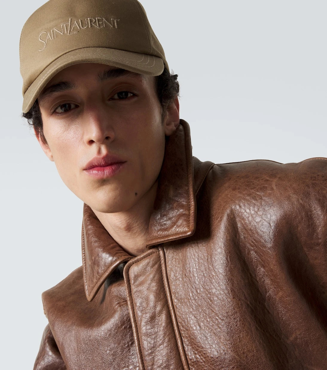 Saint Laurent - Logo cotton and linen gabardine baseball cap