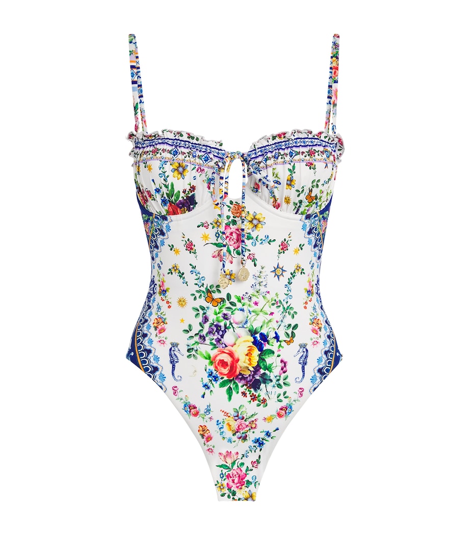 Blue Tiles Darls Ruched Underwire Swimsuit