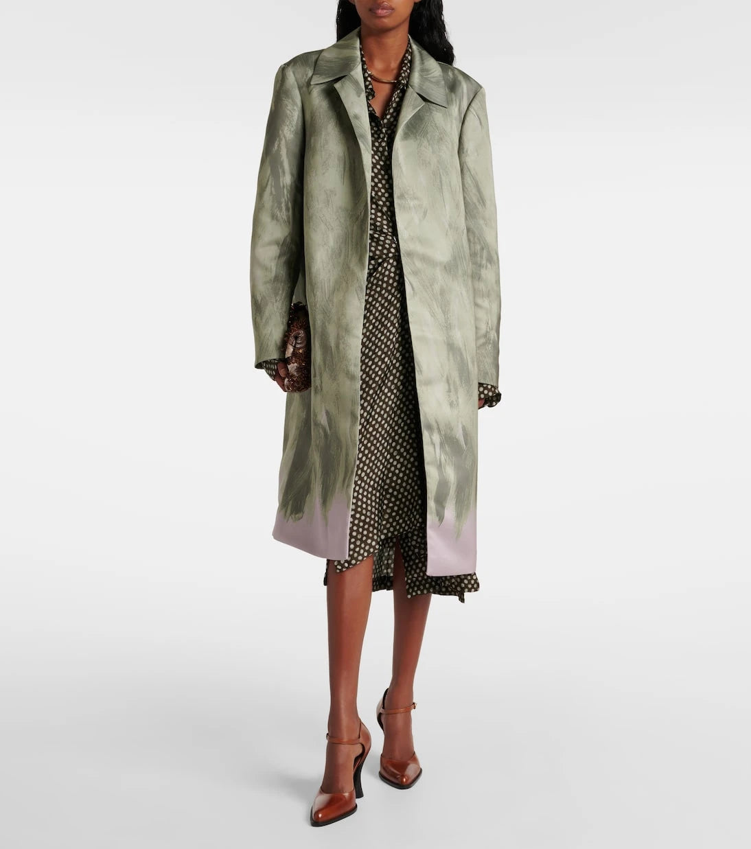 Dries Van Noten - Satin wrap coat