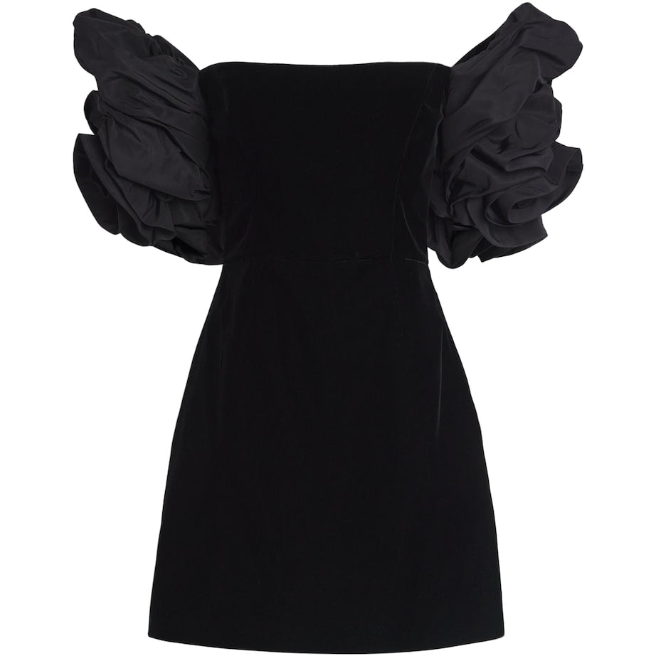 Carolina Herrera Stretch-Velvet Rosette Mini Dress