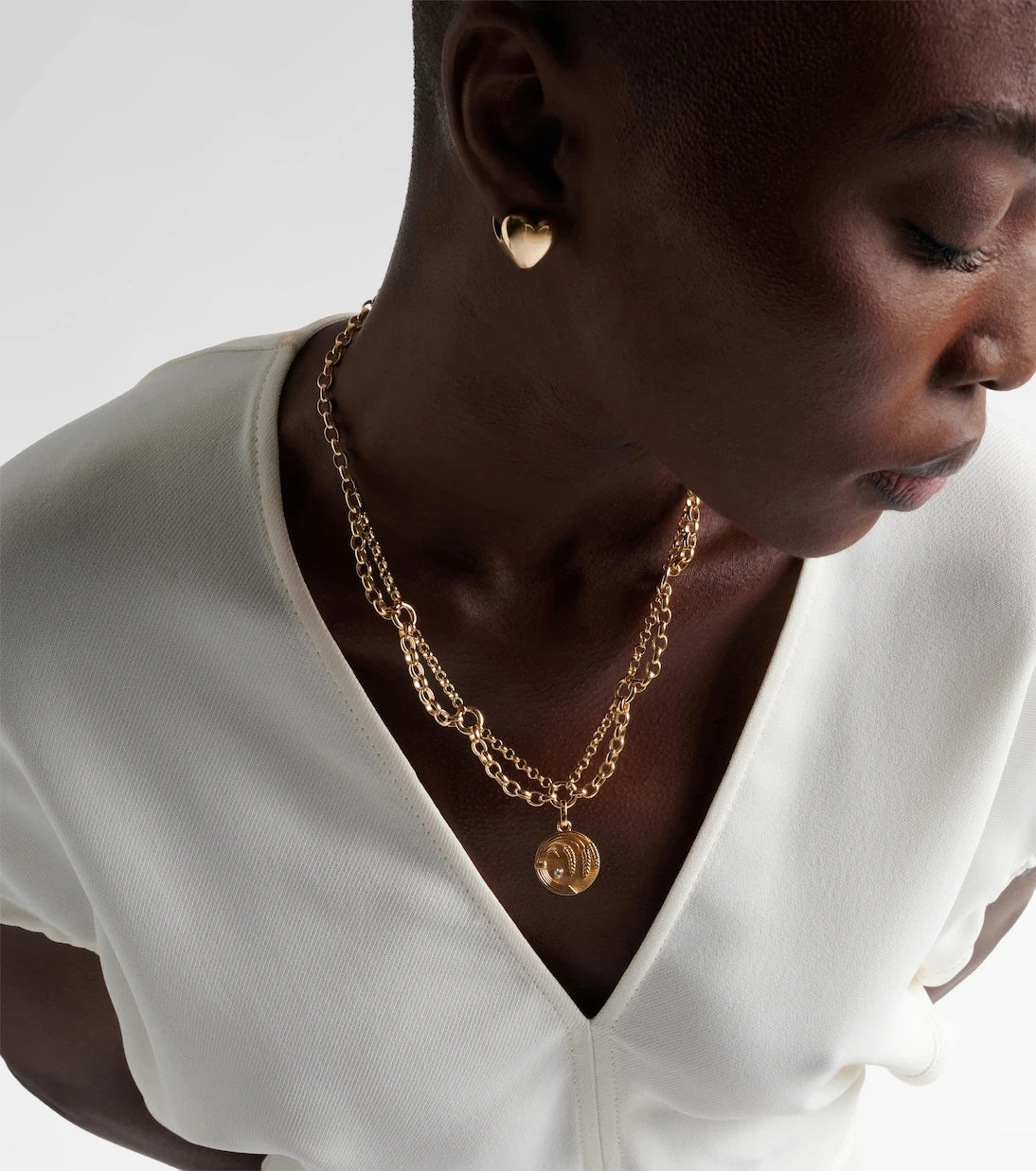 FoundRae - Infinite Gratitude 18kt gold pendant necklace with diamond