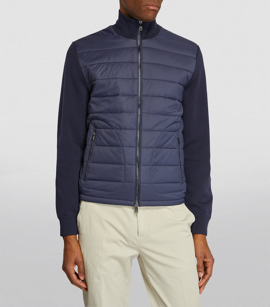 Ralph Lauren Purple Label Navy Quilted Knit Jacket