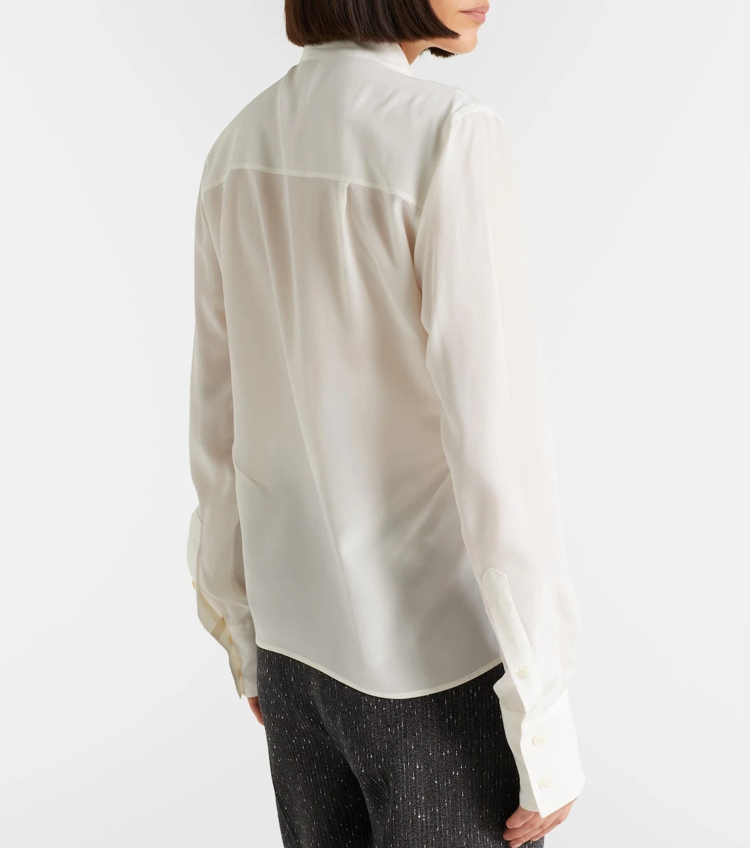 McQueen - Tie-neck crêpe de chine blouse