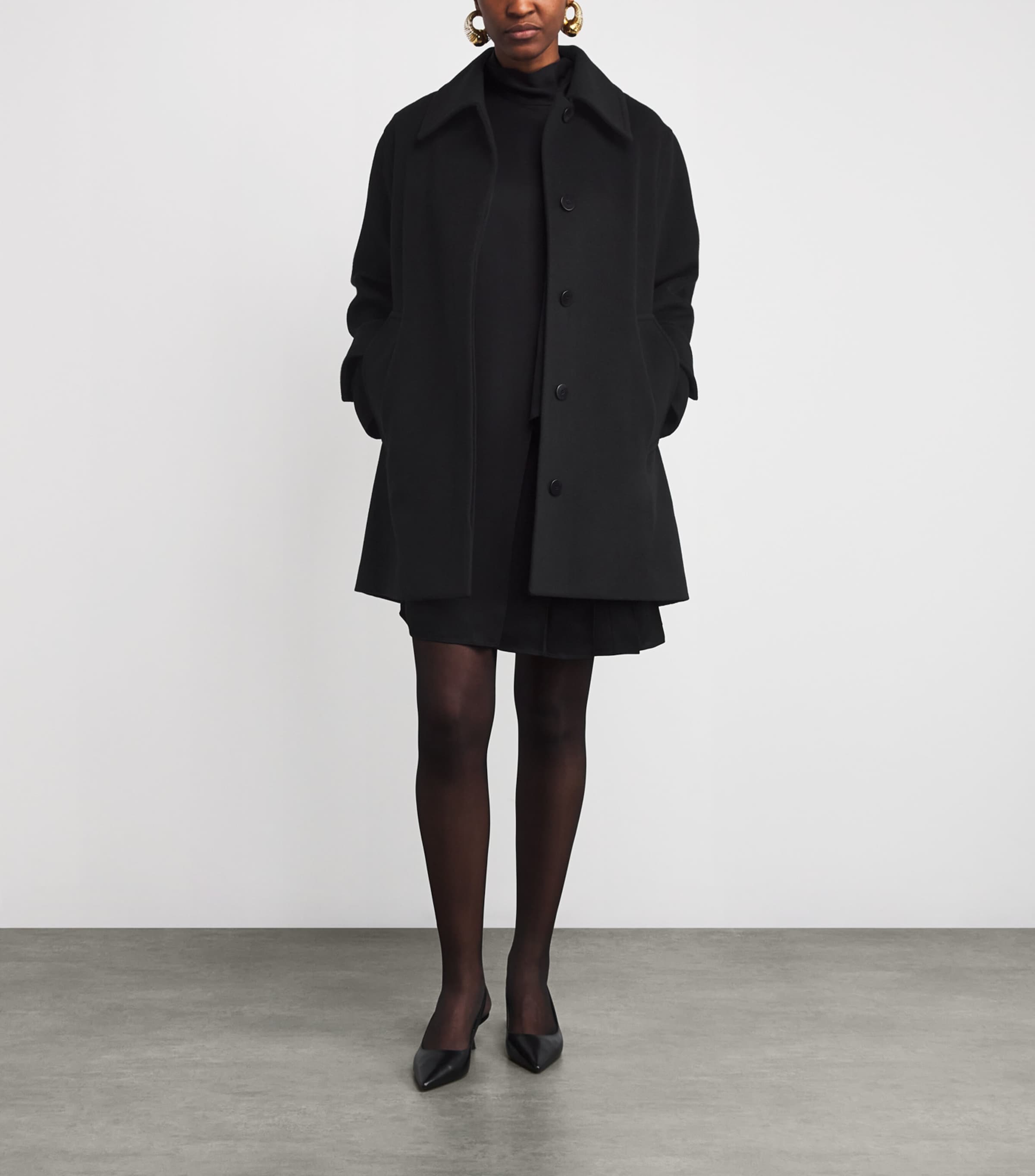 Joseph Black Wool-Cashmere Loti Coat