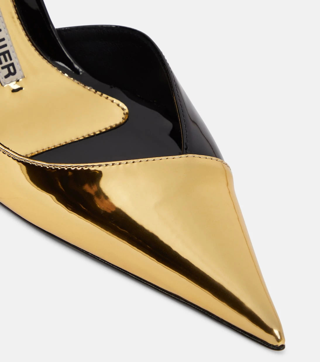 Alexandre Vauthier - Metallic faux leather slingback pumps