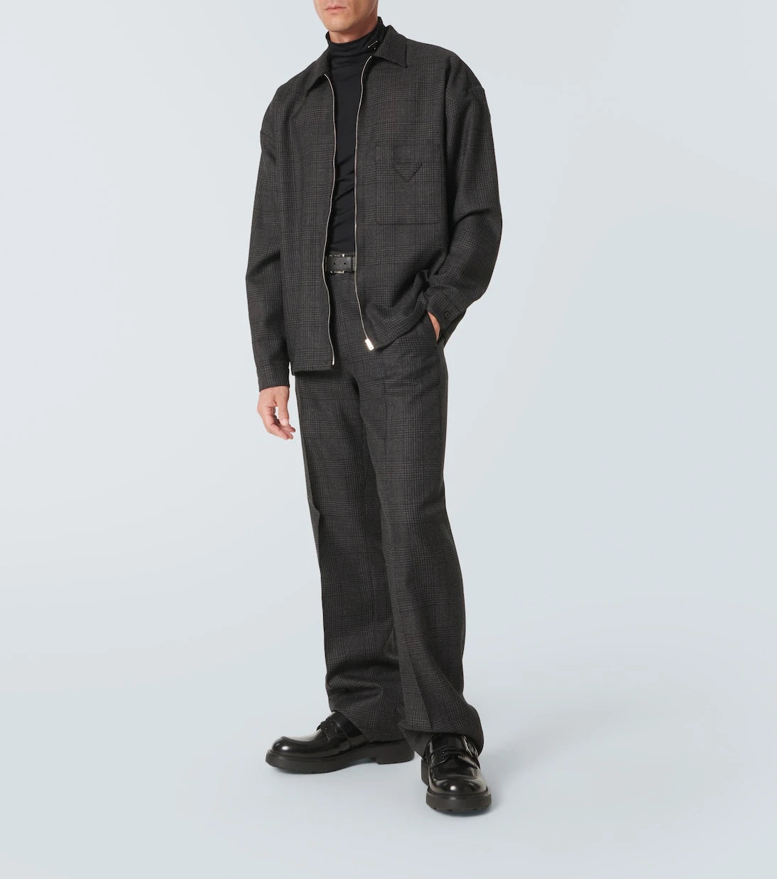Prada - Prince of Wales cropped virgin wool pants