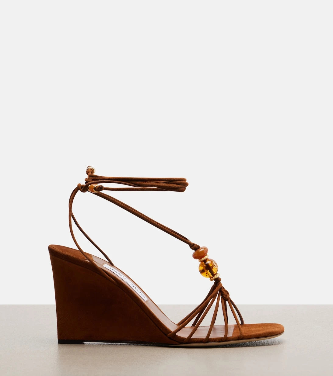 Jimmy Choo - Lova embellished suede wedge sandals