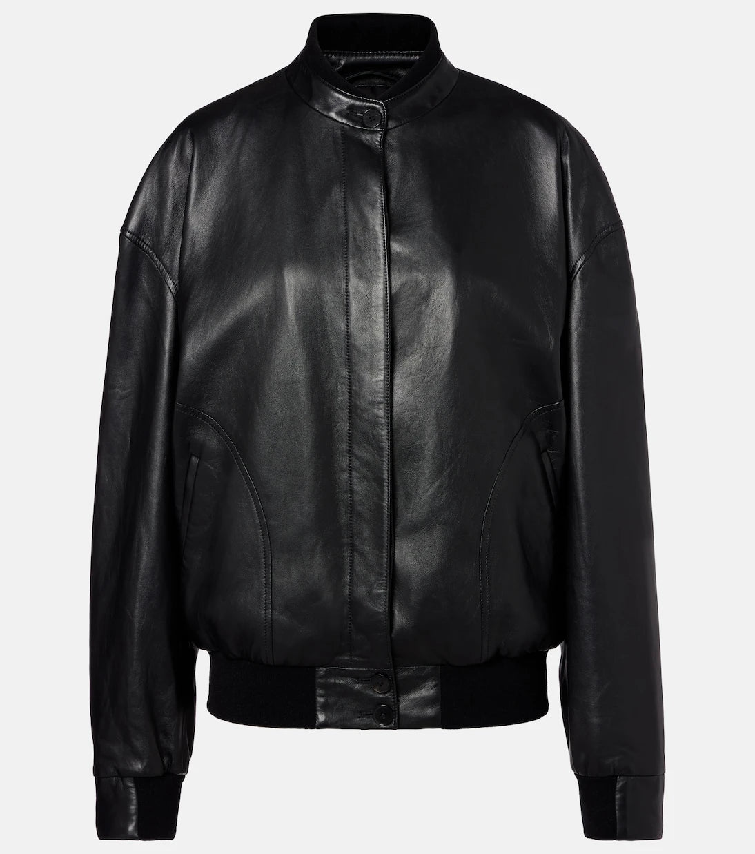 The Row - Eleonora leather bomber jacket