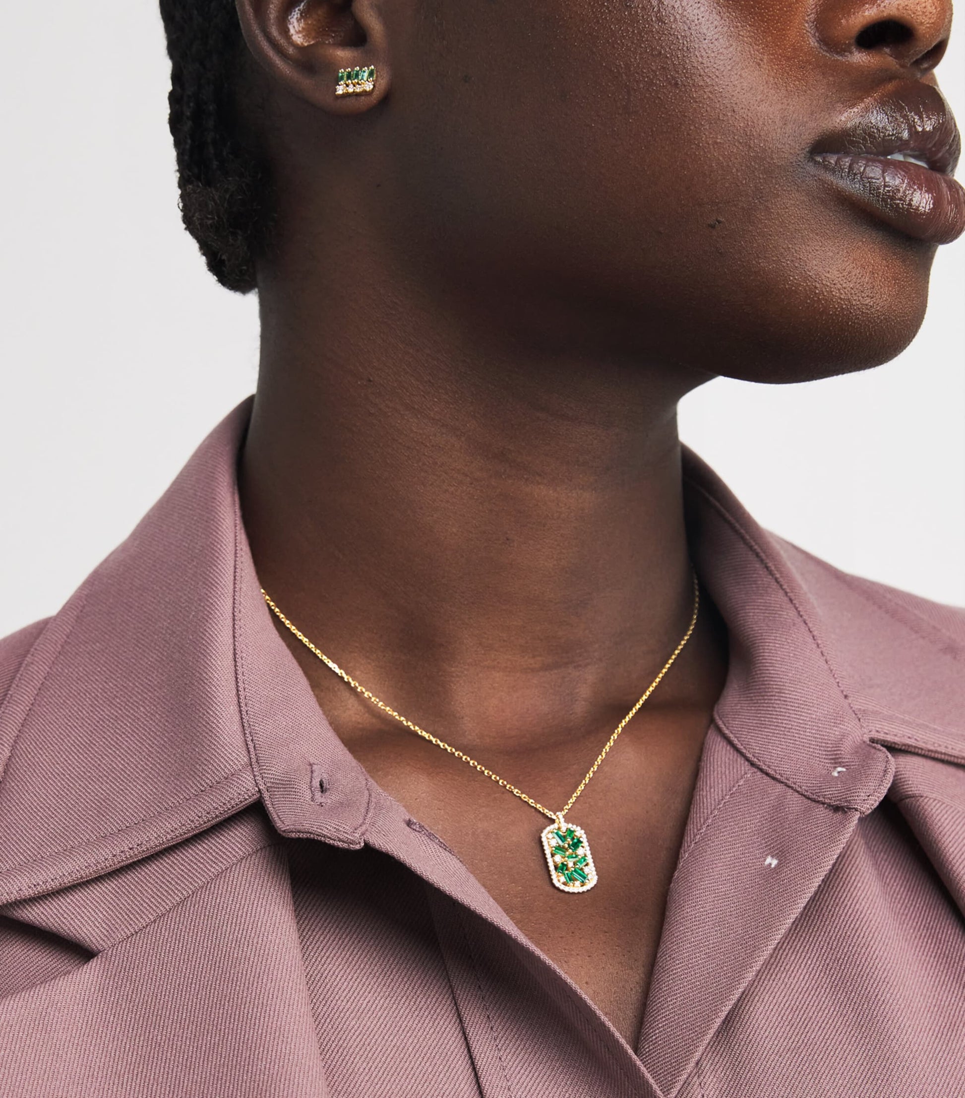 Yellow Gold, Diamond and Emerald Frenzy Necklace