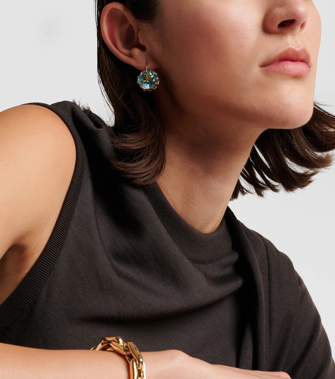 Ileana Makri - 18kt gold earrings with topaz