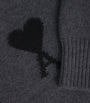 AMI Paris Black Wool Logo Sweater