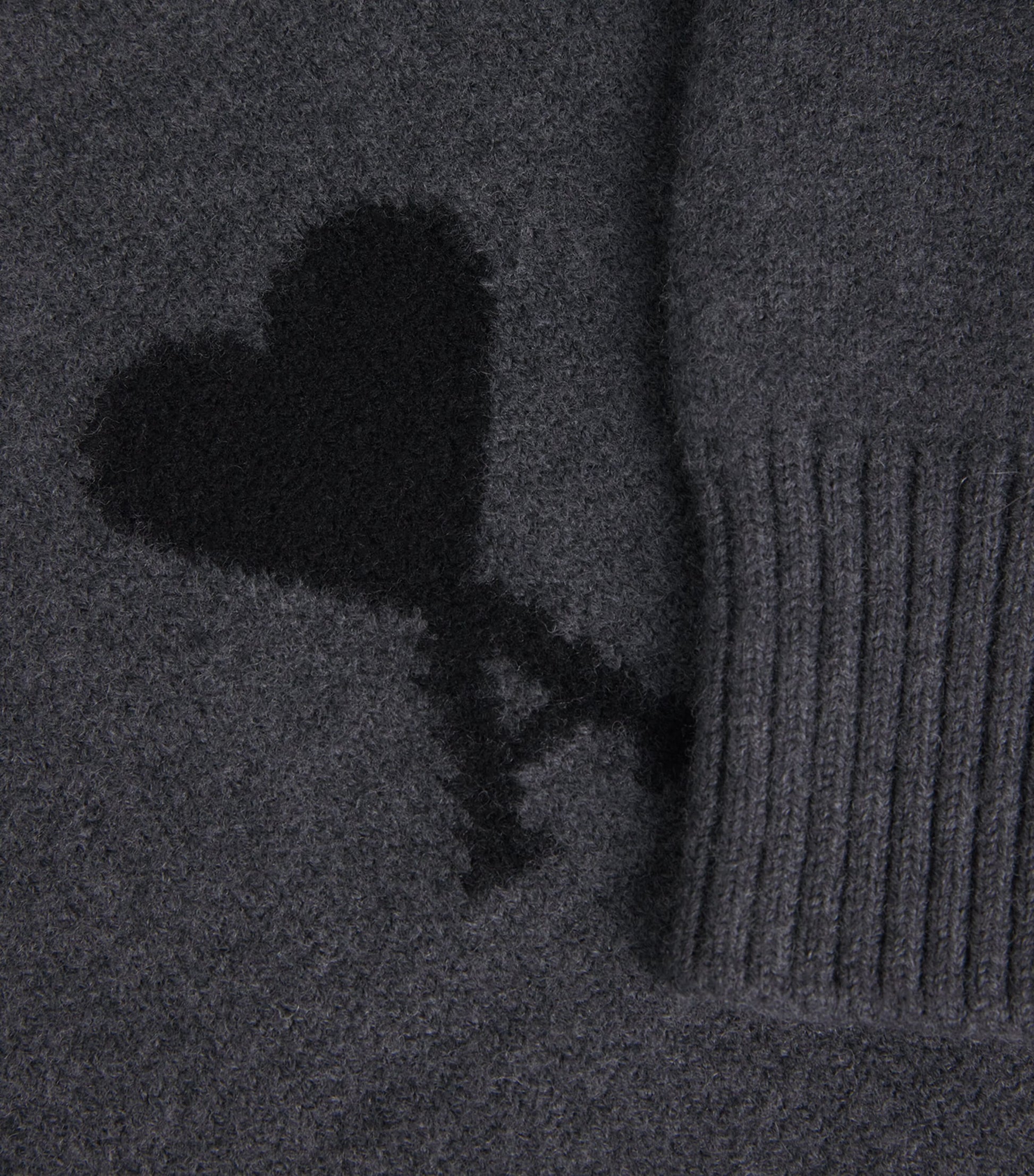 AMI Paris Black Wool Logo Sweater