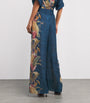 Navy Silk Printed Ascension Trousers