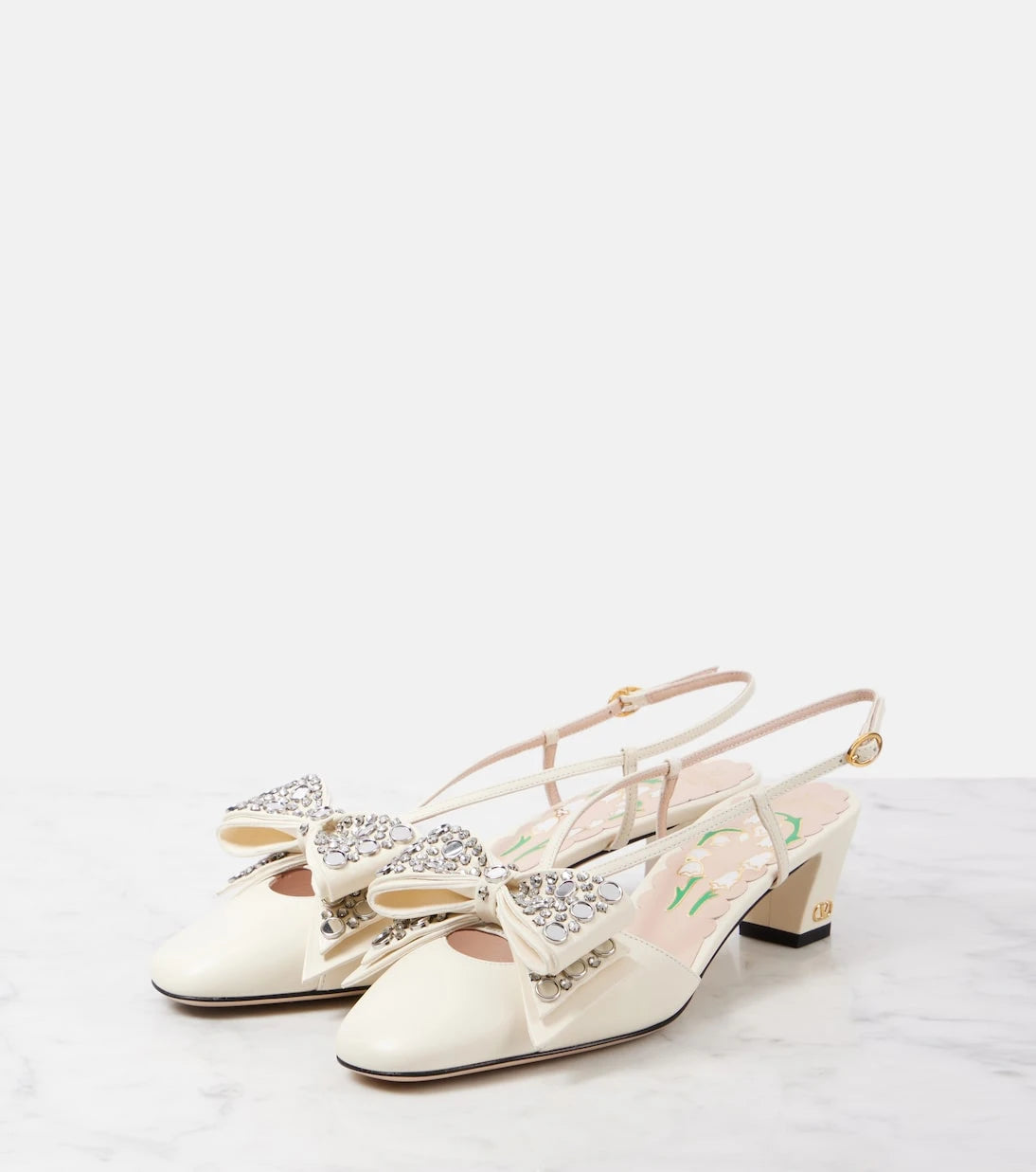 Valentino Garavani - Bowow 45 embellished slingback pumps
