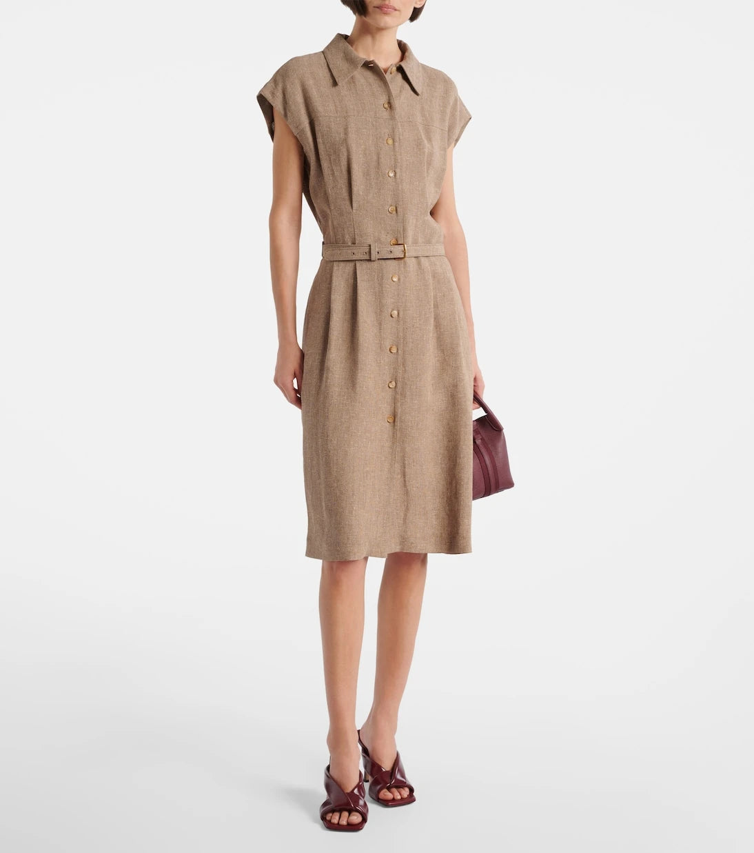 Loro Piana - Maise belted linen crêpe shirt dress
