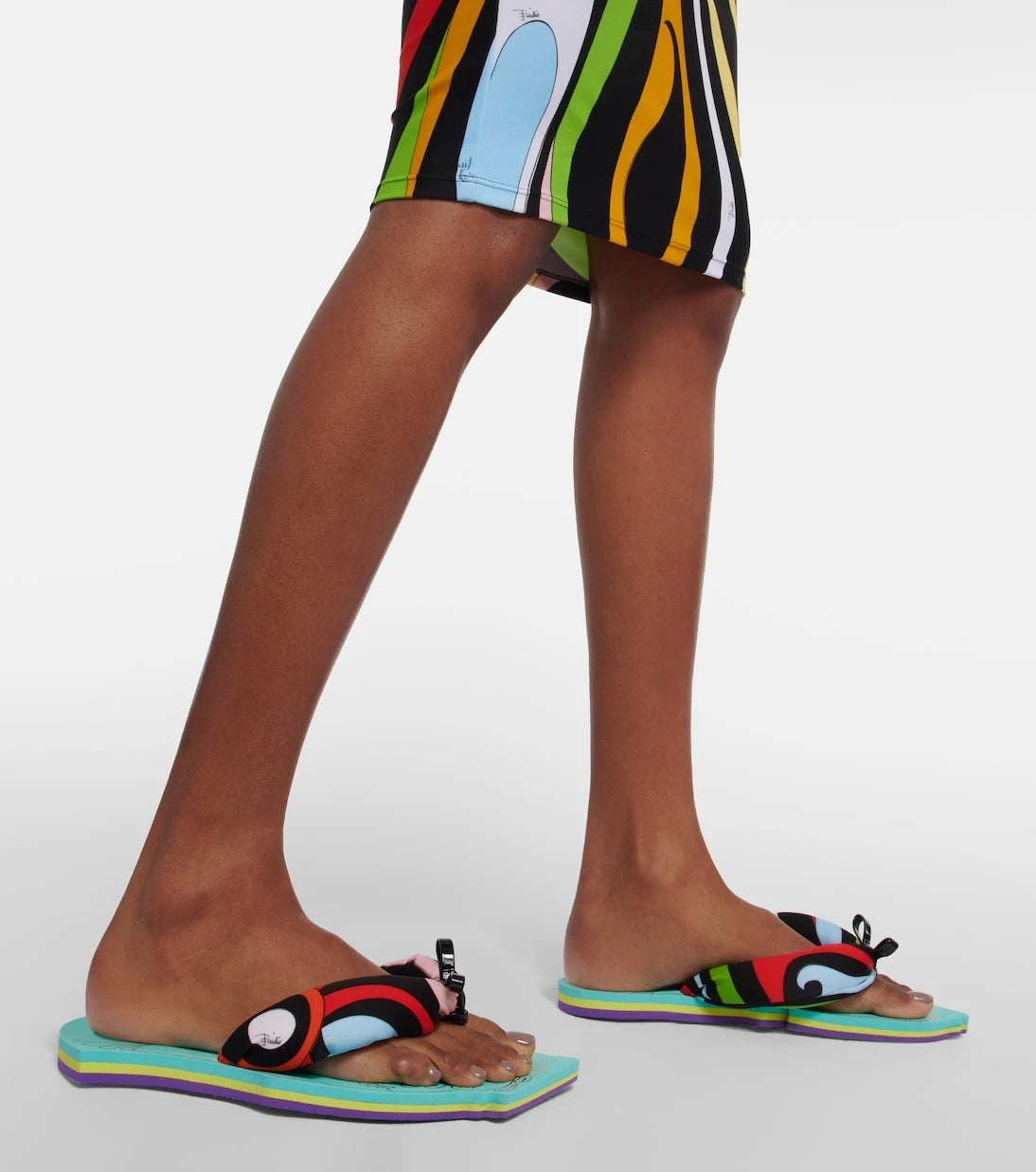 Pucci - Printed fabric thong sandals