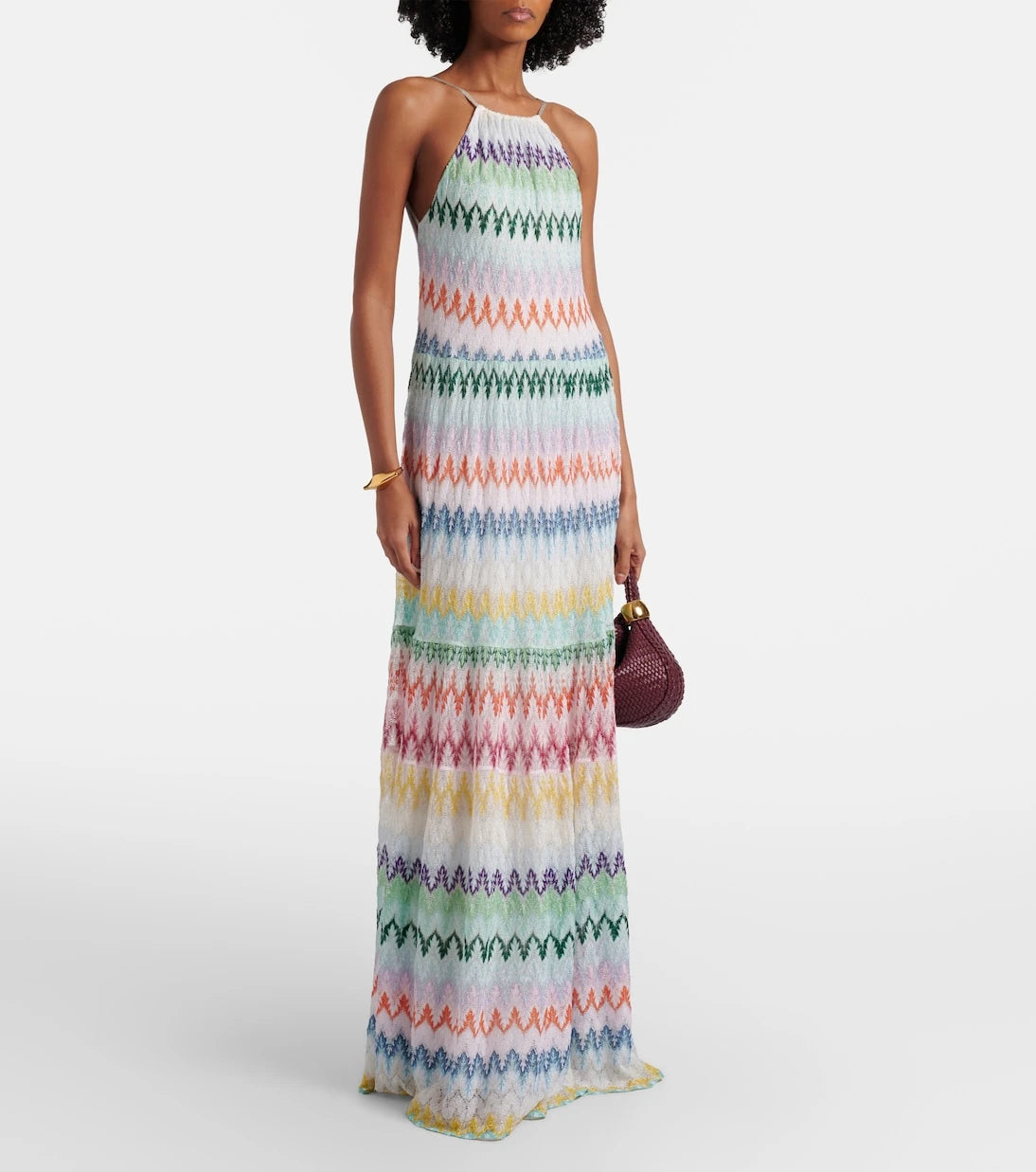 Missoni - Halterneck lamé maxi dress