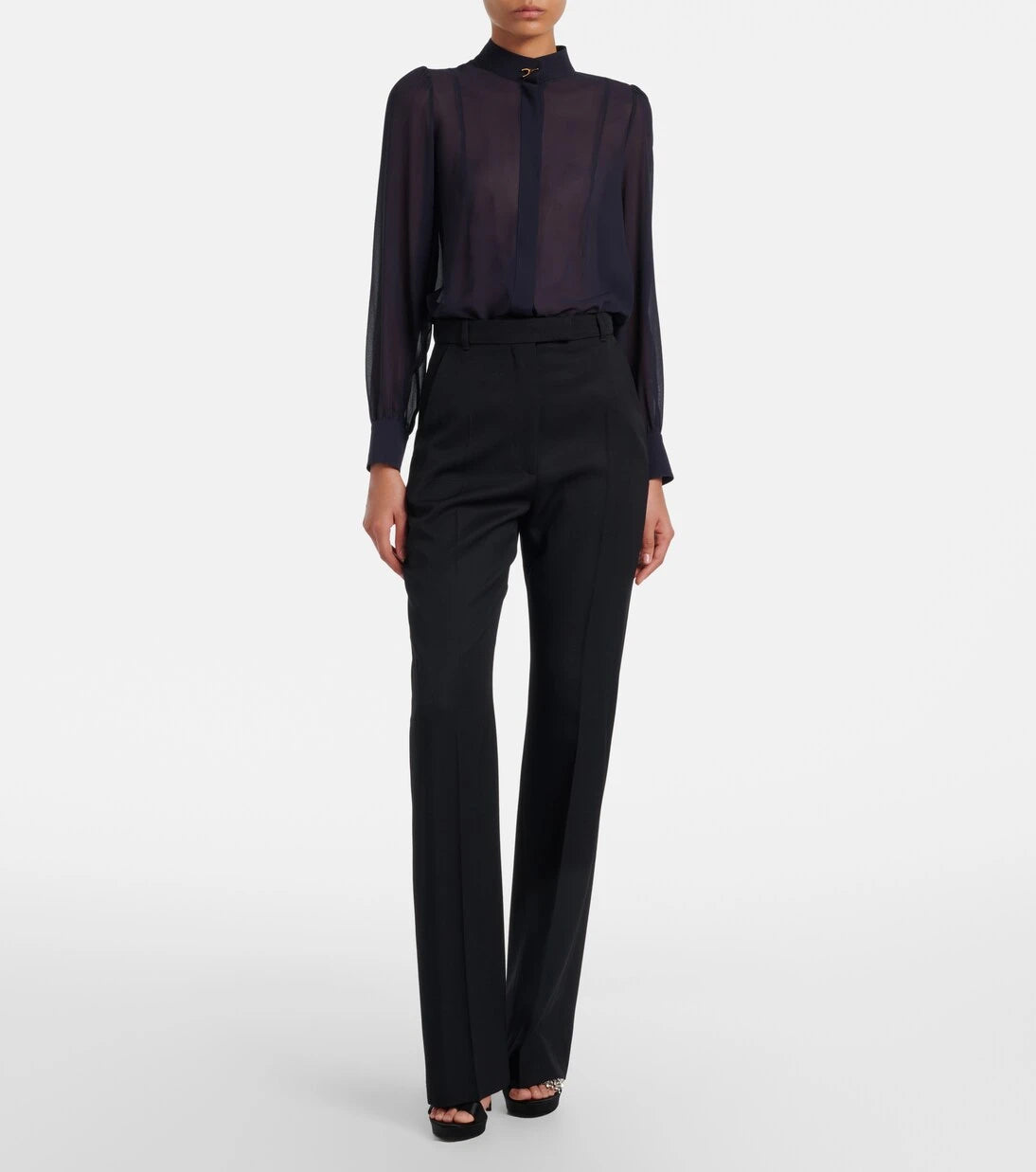 McQueen - Wishbone silk crêpe de chine shirt