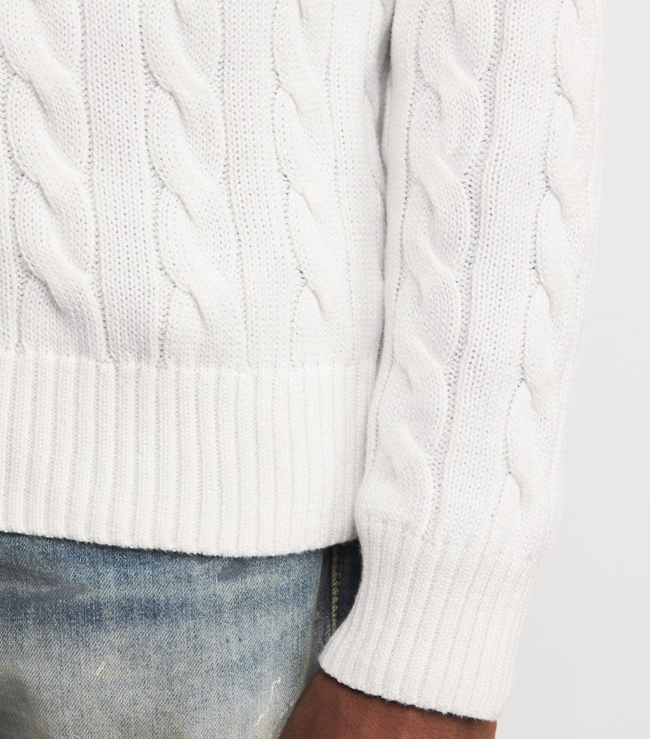 Polo Ralph Lauren White Cotton Cable-Knit Sweater